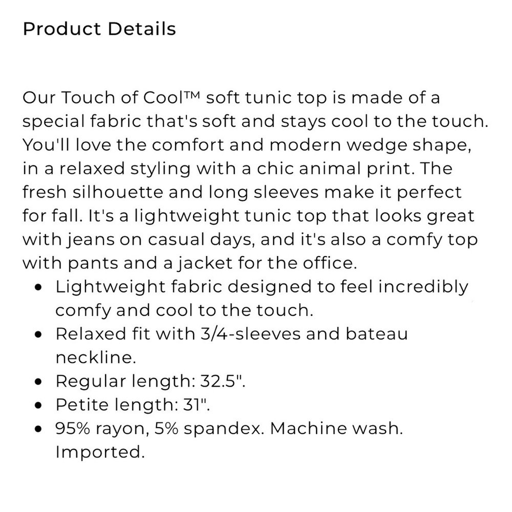 Chico’s Leopard Print Tunic Top Size XL - Picture 5 of 15